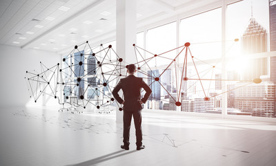 Networking and social communication concept as effective point for modern business