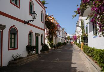 Fototapeta na wymiar colorful houses in Puerto de Mogan on Gran Canaria island