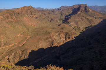 view of Barranco de Fataga - ravine on Gran Canaria Island