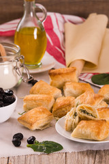 Spinach puffs.