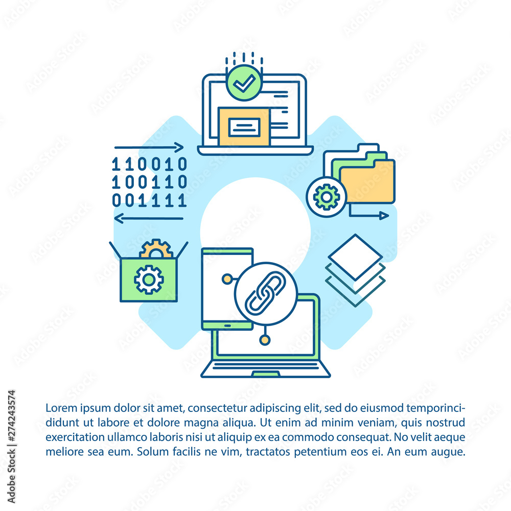Wall mural cross platform programming article page vector template
