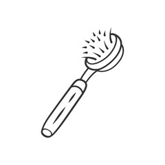 Natural dish brush linear icon