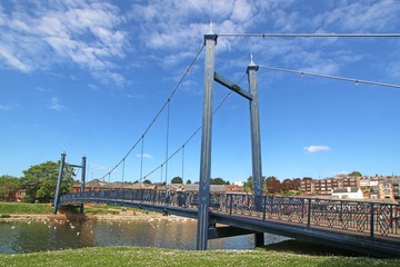Pedestrian suspension bridge at Exeter Quay