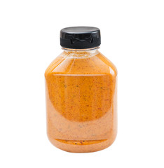 Chipotle Mustard bottle on white background
