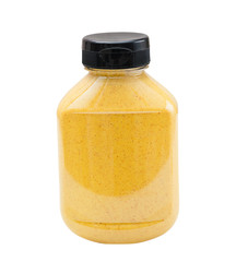 Horseradish Mustard bottle on white background