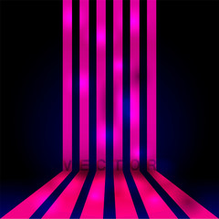 Glowing neon banner of the stripes. Vector Background
