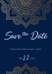 Fototapeta na wymiar Save the Date invitation card design. Vector illustration. EPS 10