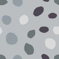 Pebble seamless pattern. Random stones wallpaper illustration