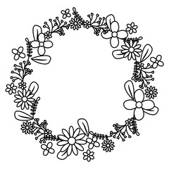 flowers and leafs wreath crown