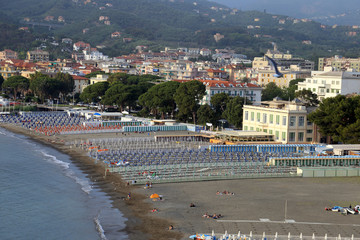 Fototapeta premium Sestri Levante panorama of the beach