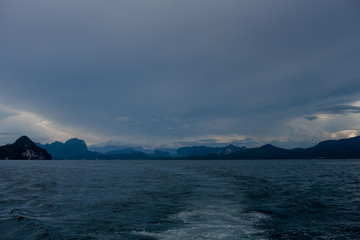 rainy in the sea