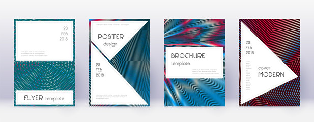 Stylish brochure design template set. Red abstract