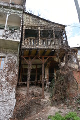 Decrepit Leaning House, Tbilisi, Georgia