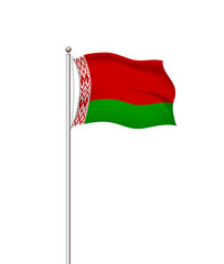 World flags. Country national flag post transparent background. Belarus. Vector illustration.