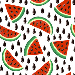 Watermelon seamless pattern. Bright graphic vector illustration.