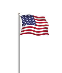 World flags. Country national flag post transparent background. USA United States of America. Vector illustration.
