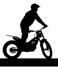 Obraz na płótnie Canvas Sport motorcycle and man white background