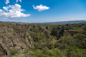 Ancient tower in the canyon of Birtvisi, Georgia