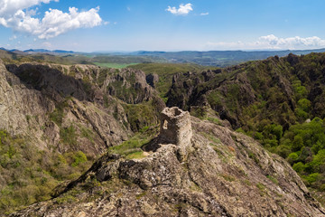 Ancient tower on the top of a cliff in Birtvisi canyon