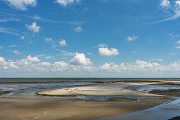 Sylt - View to nature reserve at the Wadden Sea at nearby List Harbor / Germany