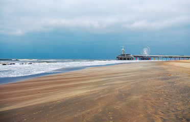 Coast in The Hague, Netherlands in autumn.