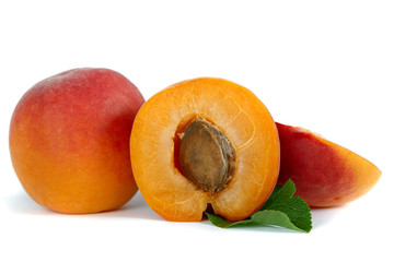 Ripe yellow-red apricots