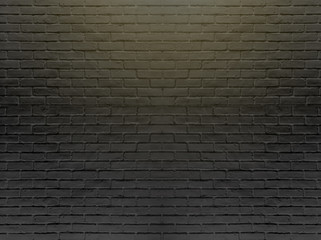 Black brick wall for background and texture.-Image