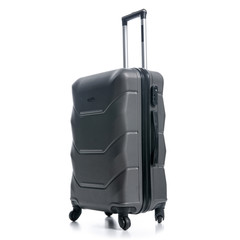 Black travel suitcase on white background isolatio