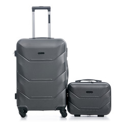 Black travel suitcase on white background isolatio