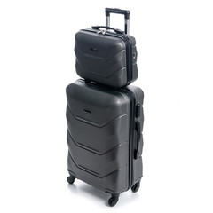 Black travel suitcase on white background isolatio