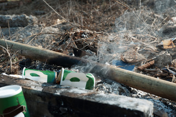 Smoke from burning waste becomes ash, causing global warming.