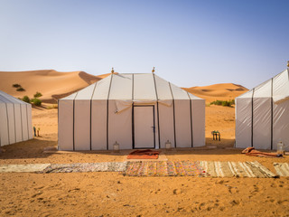 Berber tent in Sahara Desert, Morocco.