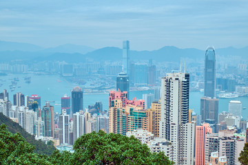 Obraz premium View from Victoria Peak to Hong Kong