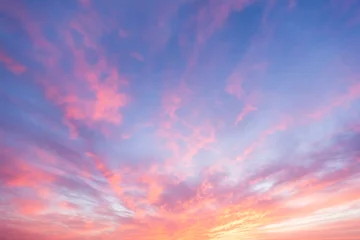 Fleecedeken met foto Beautiful sunset clouds in pink colors © Jag_cz