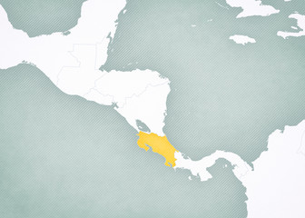 Map of Central America - Costa Rica