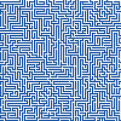 Seamless labyrinth texture. Geometric straight brain forms.