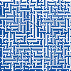Seamless labyrinth texture. Geometric straight brain forms.