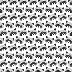 cute raccoons woodland pattern background