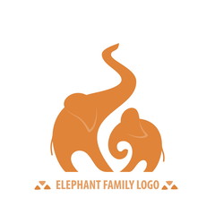 African vector elephants