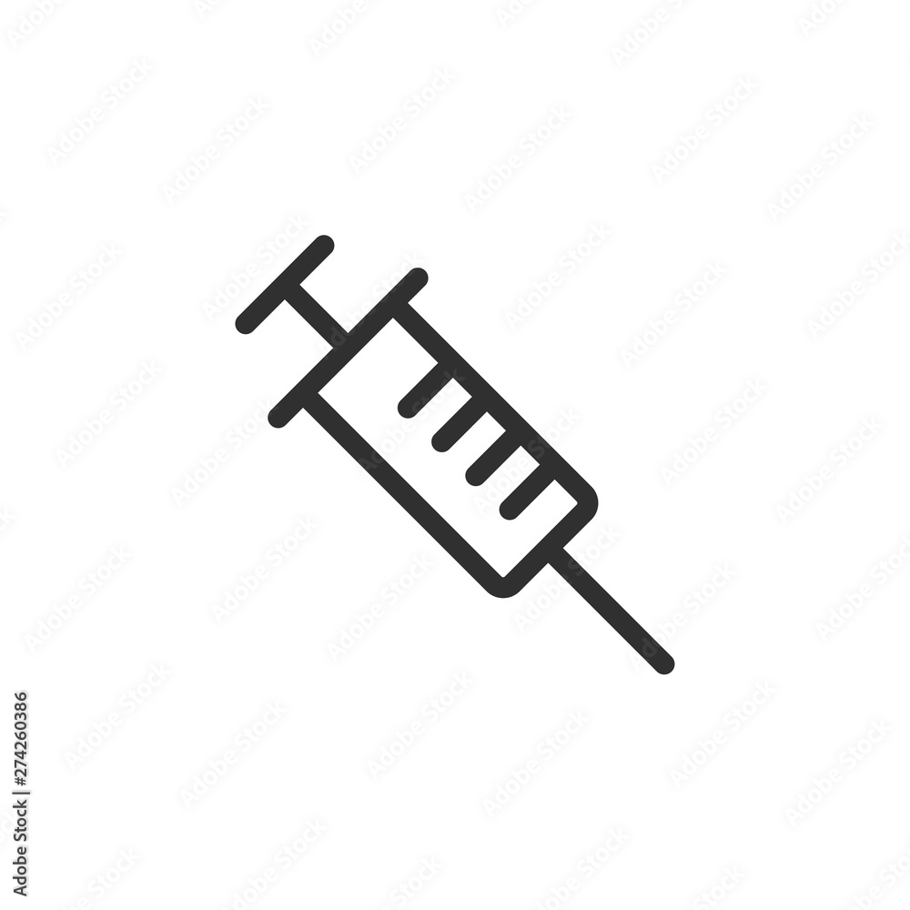 Fototapete syringe icon template black color editable. injection symbol flat vector sign isolated on white back