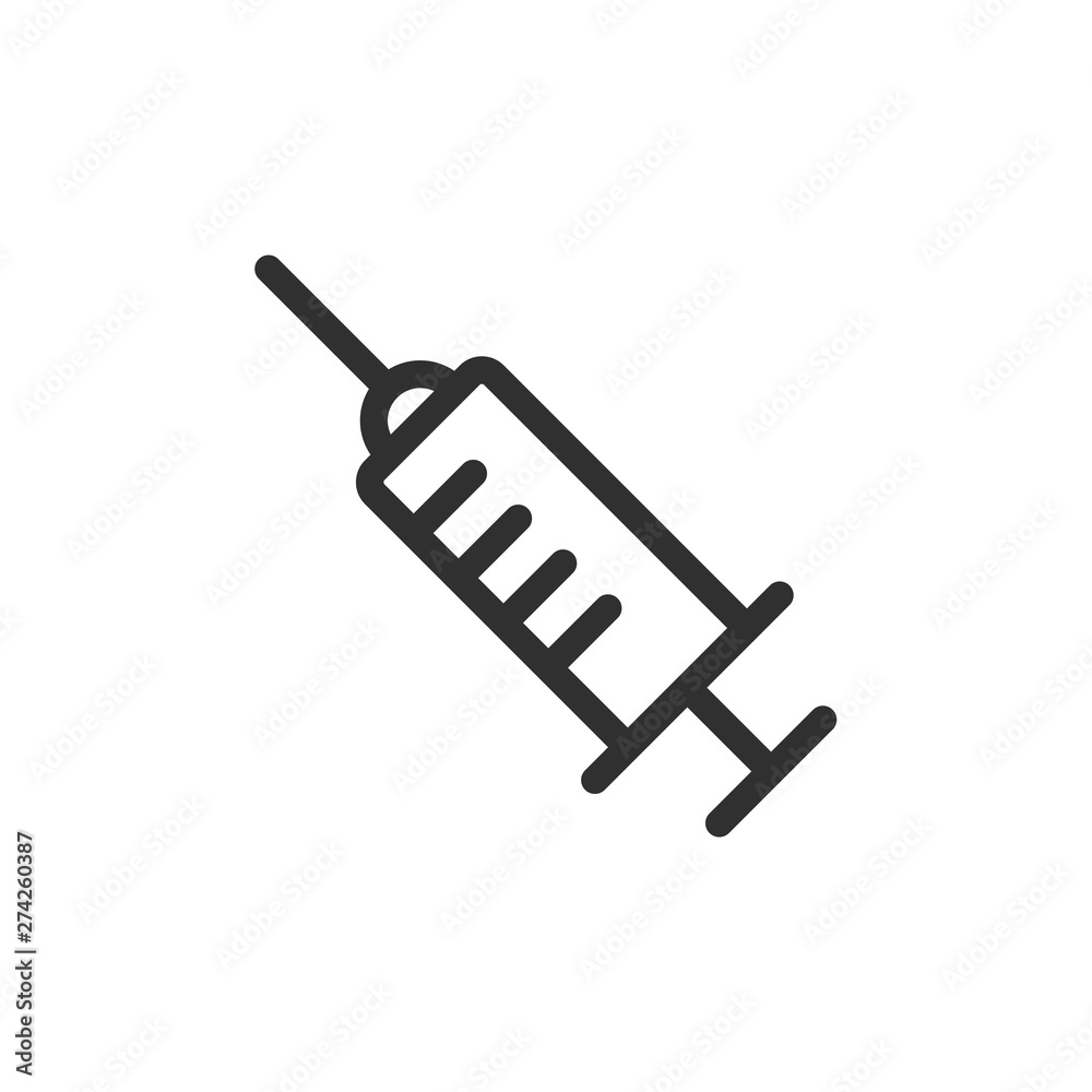 Poster Syringe icon template black color editable. Injection symbol Flat vector sign isolated on white background. Simple vector illustration for graphic and web design.