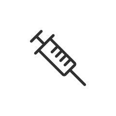 Syringe icon template black color editable. Injection symbol Flat vector sign isolated on white background. Simple vector illustration for graphic and web design.