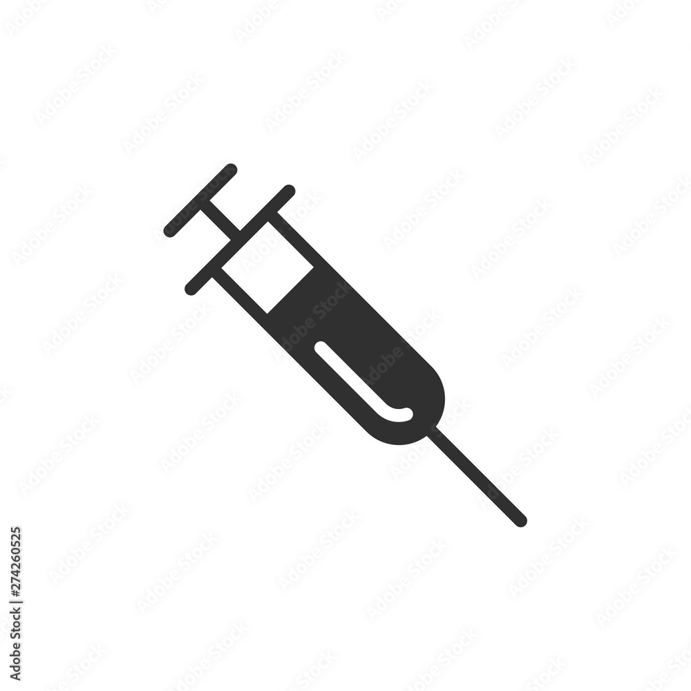 Aufkleber Syringe icon template black color editable. Injection symbol Flat vector sign isolated on white background. Simple vector illustration for graphic and web design.