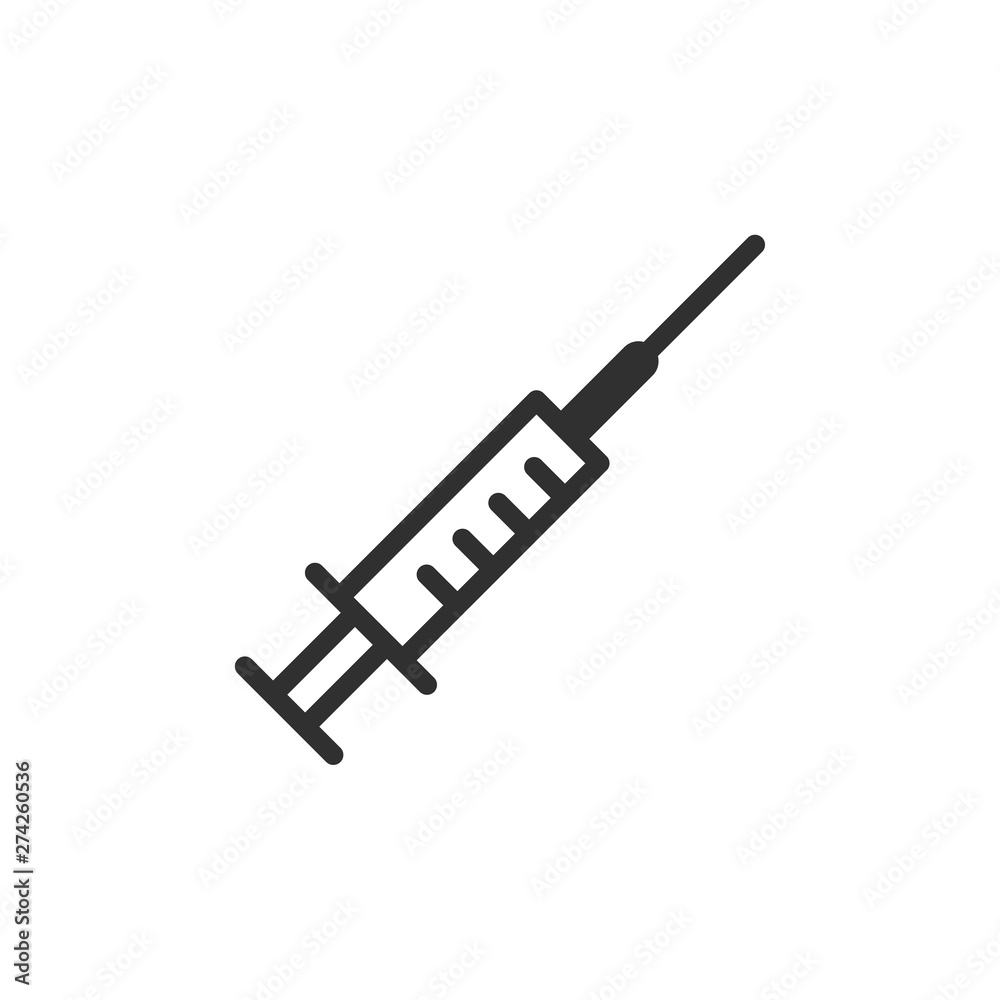 Aufkleber syringe icon template black color editable. injection symbol flat vector sign isolated on white back