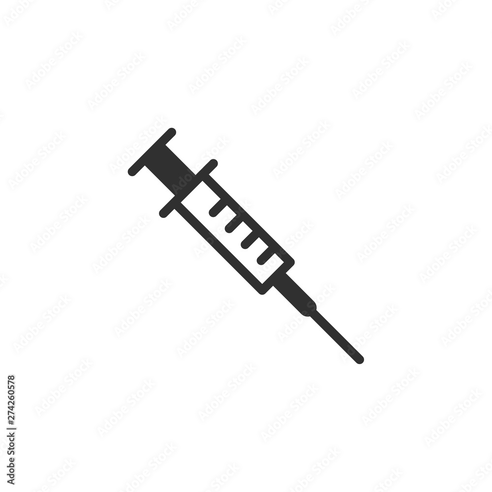 Aufkleber syringe icon template black color editable. injection symbol flat vector sign isolated on white back