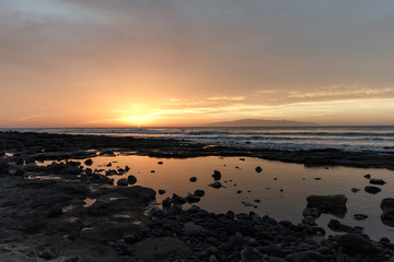 landscape in arona at sunset