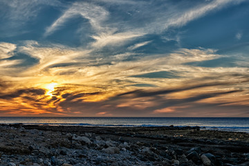 landscape in arona at sunset