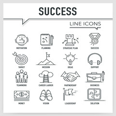 SUCCESS LINE ICONS