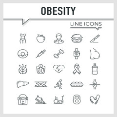 OBESITY LINE ICONS