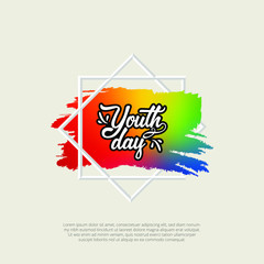 Youth Day Poster With colerful Brush. Vector Illustration